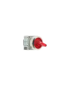 Siemens 3sb35012ka21 red illuminated metal selector switch with 2 fixed positions